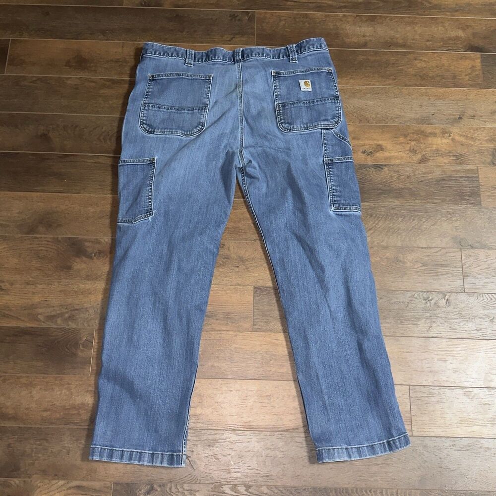Carhartt Jeans Mens 42x30 Blue Relaxed Fit Carpenter Work Denim Pants Utility